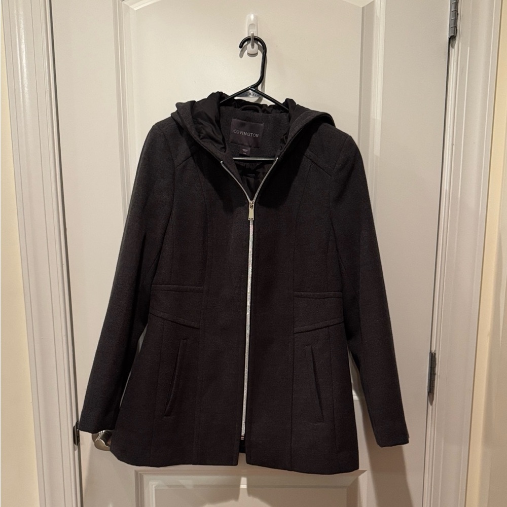 Covington Dark Trench Coat with Hood